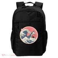Great Wave Great White Shark Traditional Painting Backpack thumb 0