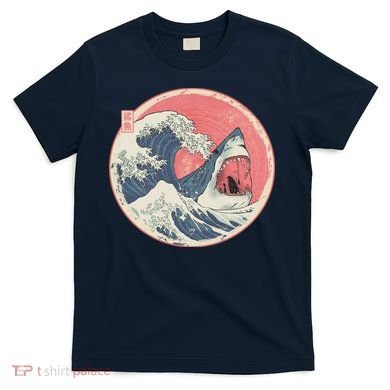 Great Wave Great White Shark Traditional Painting T-Shirt
