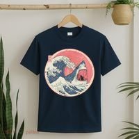 Great Wave Great White Shark Traditional Painting T-Shirt thumb 2