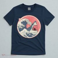 Great Wave Great White Shark Traditional Painting T-Shirt thumb 5