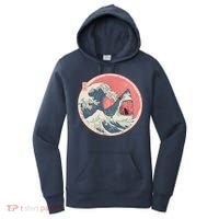 Great Wave Great White Shark Traditional Painting Women's Hoodie thumb 0