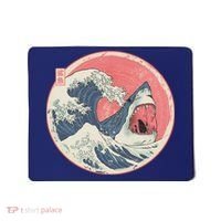 Great Wave Great White Shark Traditional Painting Mousepad thumb 0