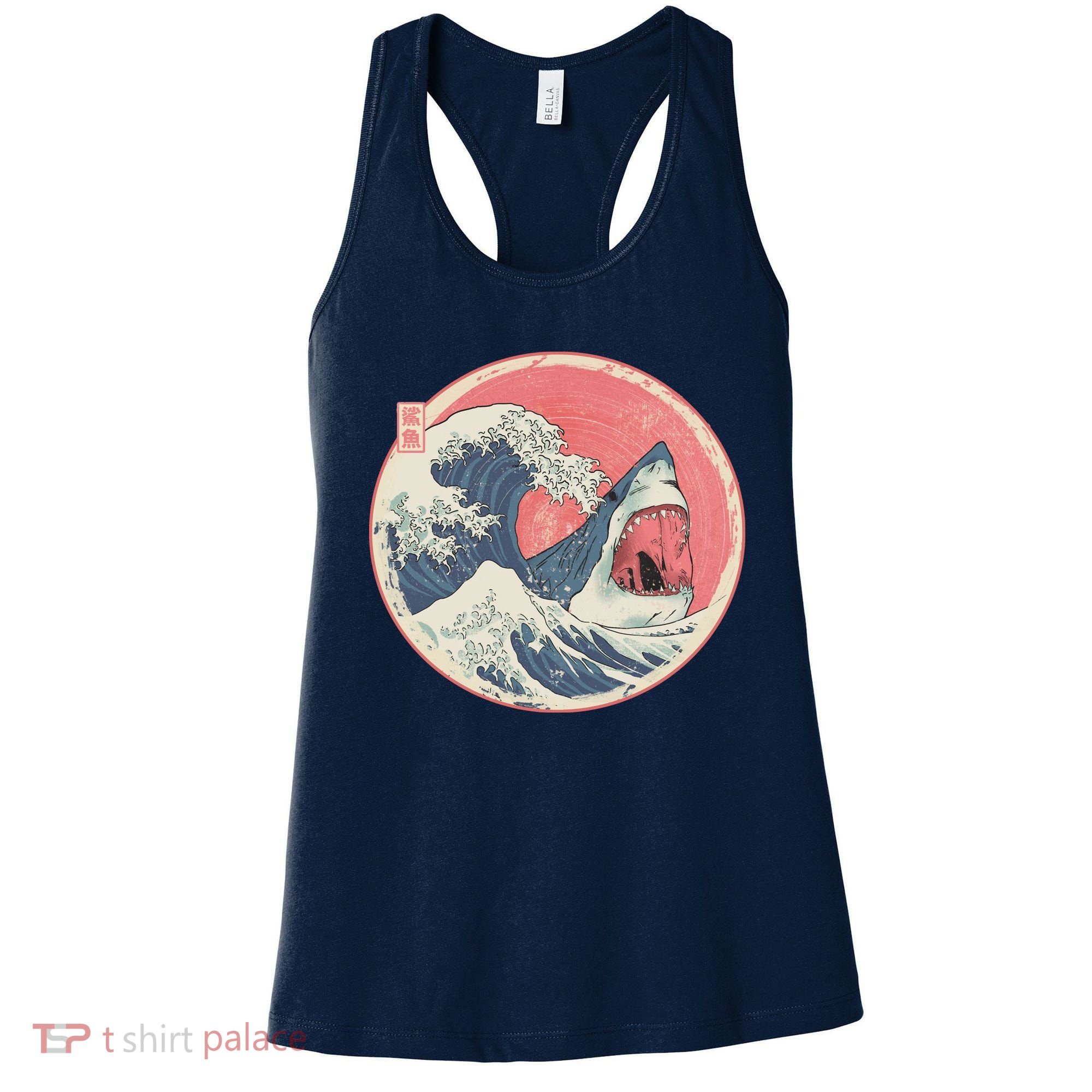 Great Wave Great White Shark Traditional Painting Women's Tank Top