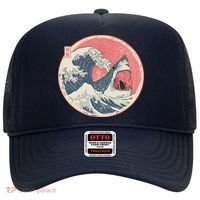 Great Wave Great White Shark Traditional Painting Hat thumb 0