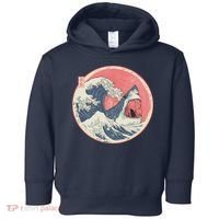 Great Wave Great White Shark Traditional Painting Toddler Hoodie thumb 0