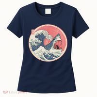 Great Wave Great White Shark Traditional Painting Women's T-Shirt thumb 0