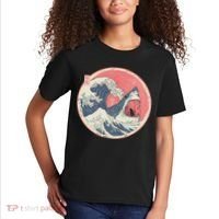 Great Wave Great White Shark Traditional Painting Kids T-Shirt thumb 2