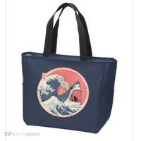 Great Wave Great White Shark Traditional Painting Tote Bag thumb 3