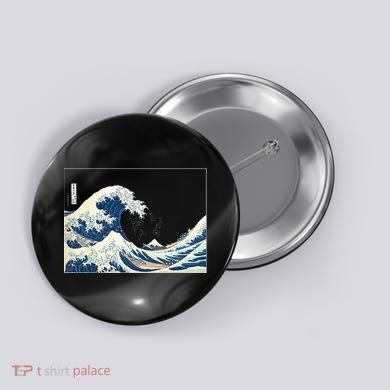 Great Wave  Great Wave Off Kanagawa Japanese Art Button