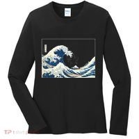 Great Wave  Great Wave Off Kanagawa Japanese Art Women's Long Sleeve Shirt thumb 0
