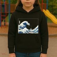 Great Wave  Great Wave Off Kanagawa Japanese Art Kids Hoodie thumb 3