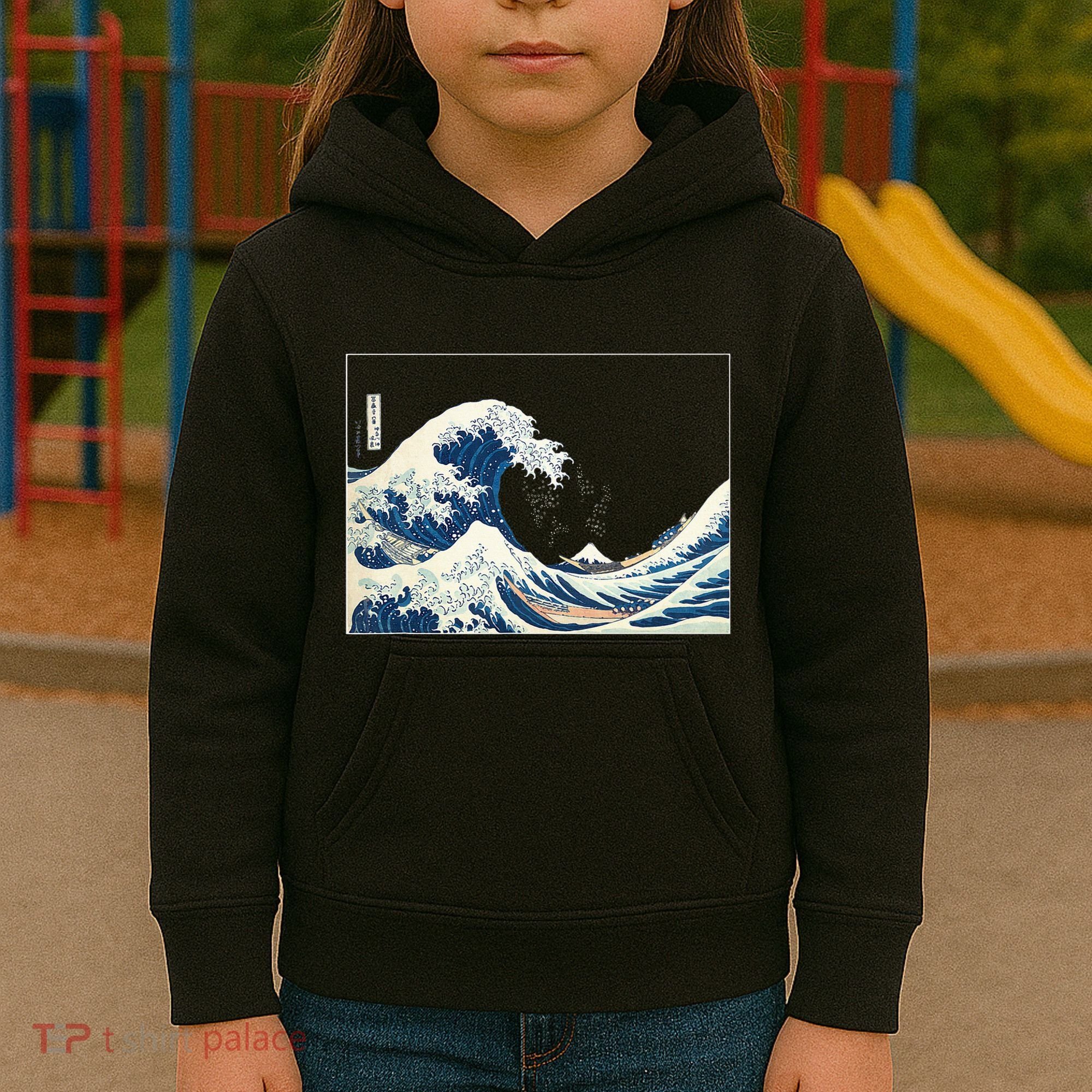 Great Wave  Great Wave Off Kanagawa Japanese Art Kids Hoodie