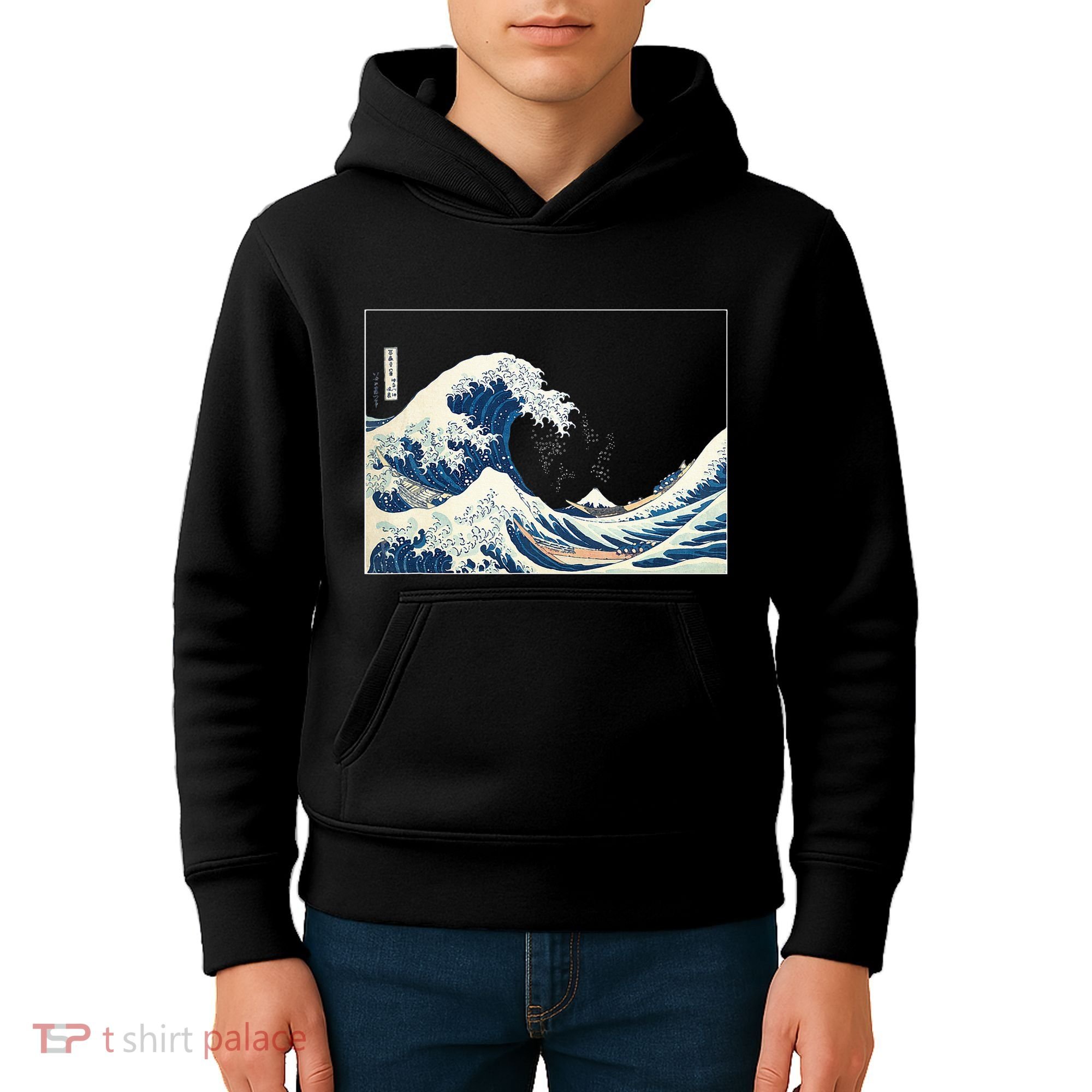 Great Wave  Great Wave Off Kanagawa Japanese Art Kids Hoodie