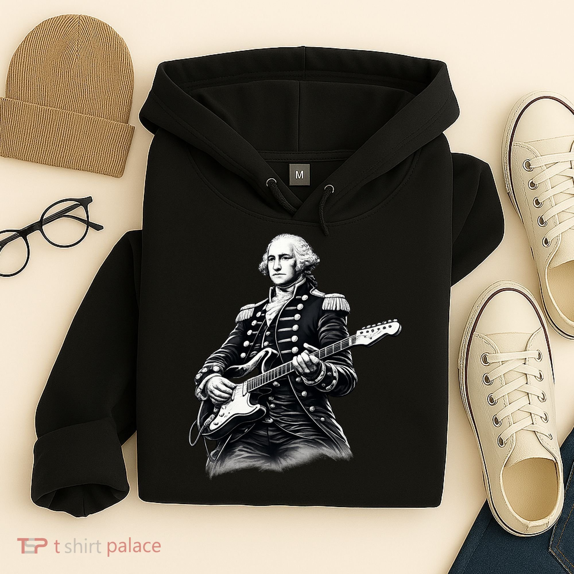 George Washington Guitar Rock Music Hoodie