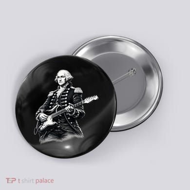 George Washington Guitar Rock Music Button