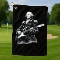 George Washington Guitar Rock Music Golf Towel thumb 1