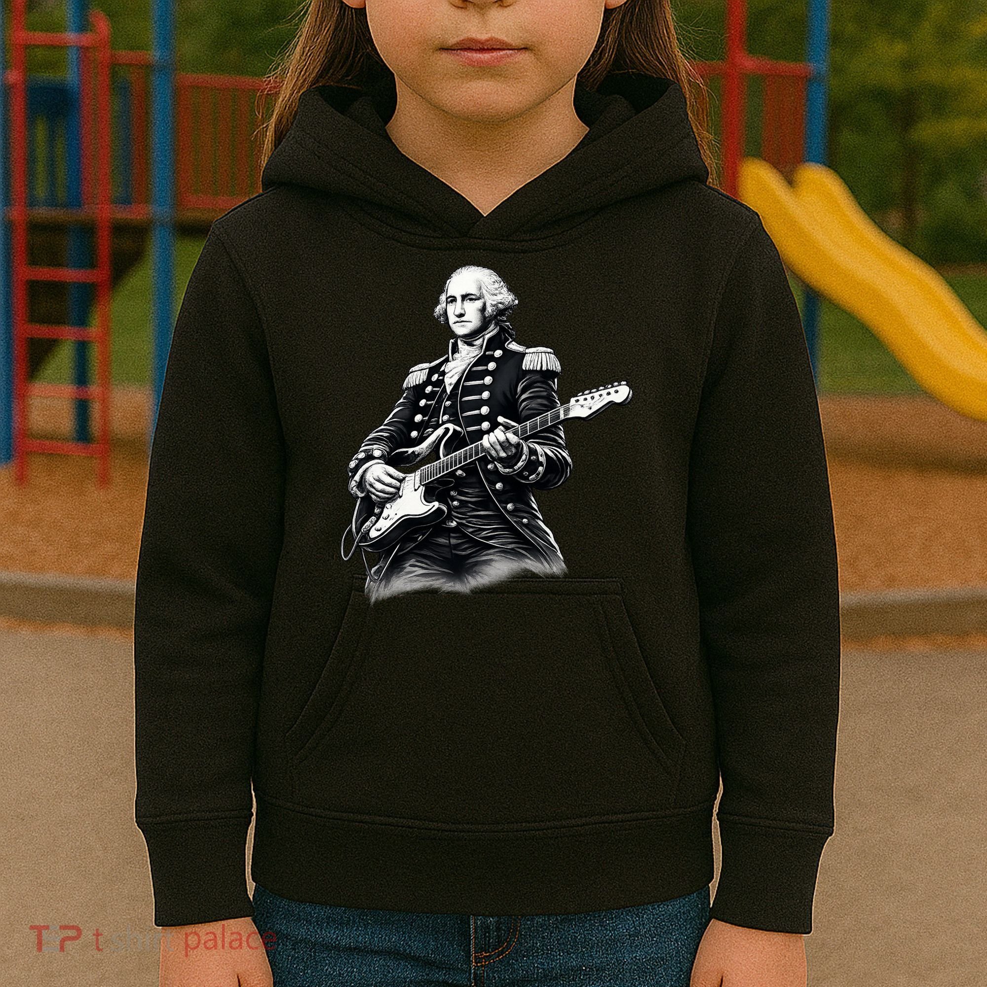 George Washington Guitar Rock Music Kids Hoodie
