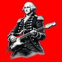 George Washington Guitar Rock Music Santa Hat thumb 1