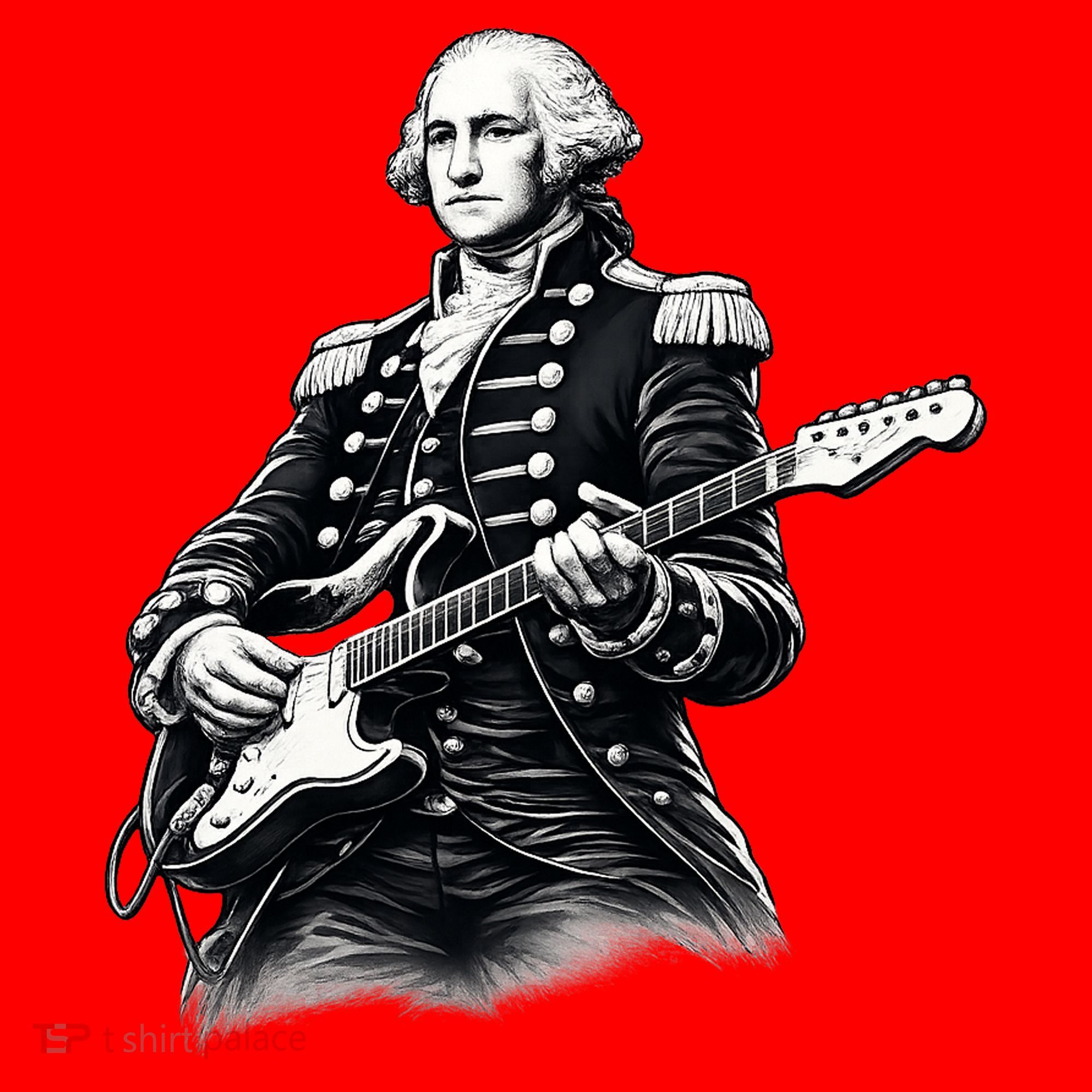 George Washington Guitar Rock Music Santa Hat