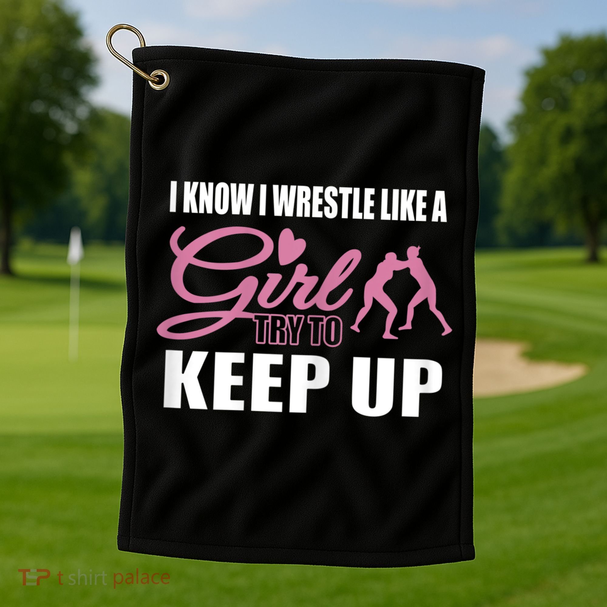 Girls Wrestling Golf Towel