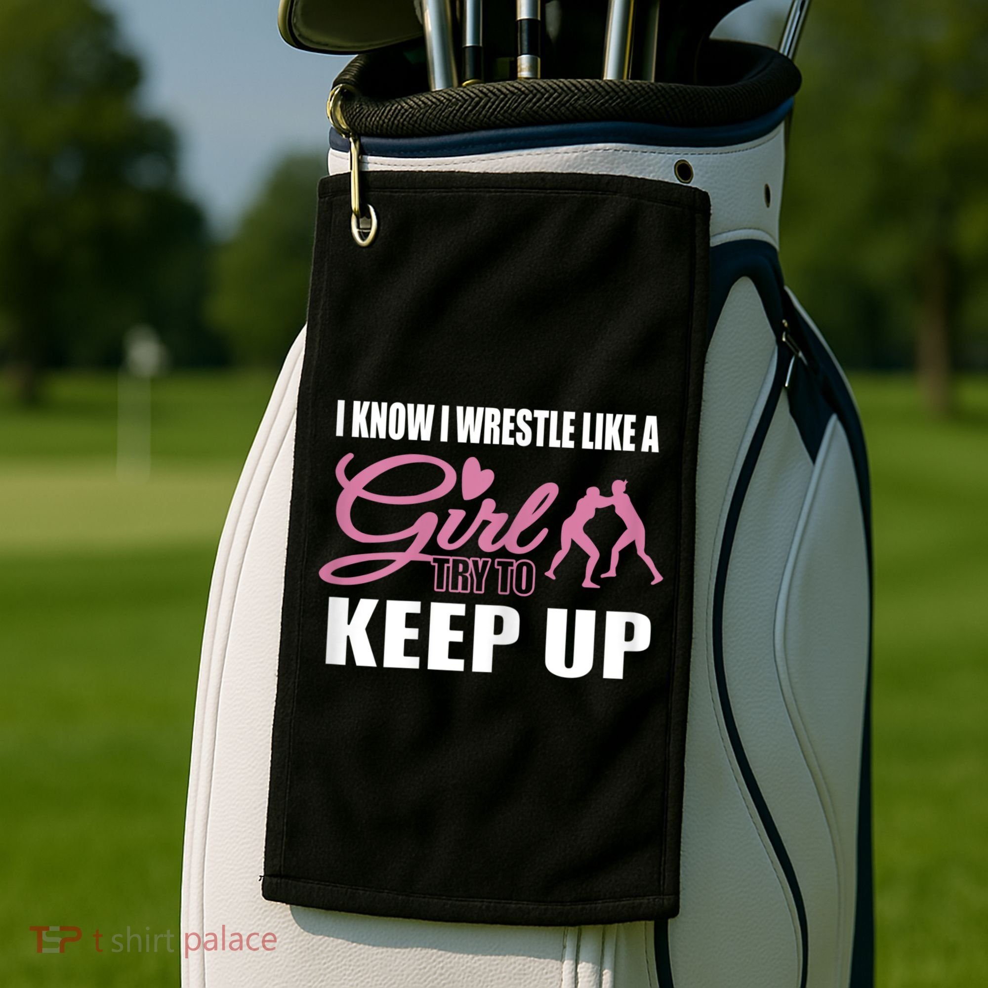 Girls Wrestling Golf Towel