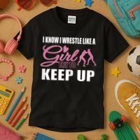 Girls Wrestling Kids T-Shirt thumb 3