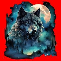 Grey Wolf Hunting Grounds Icy Moon Forest Galaxy Santa Hat thumb 1