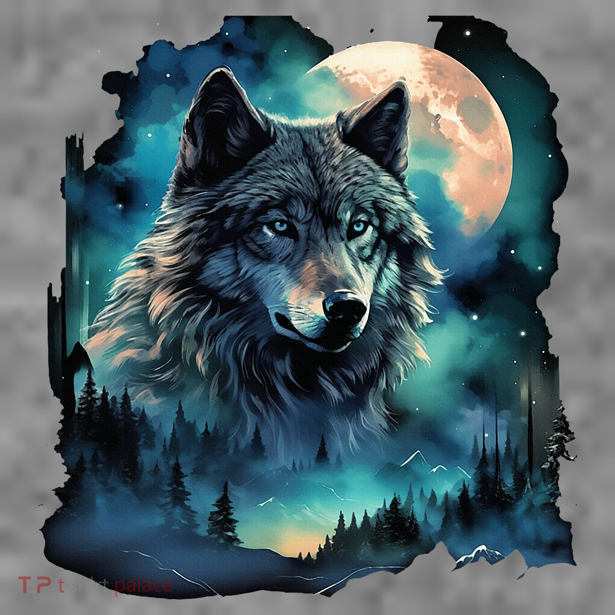 Grey Wolf Hunting Grounds Icy Moon Forest Galaxy Toddler Hoodie
