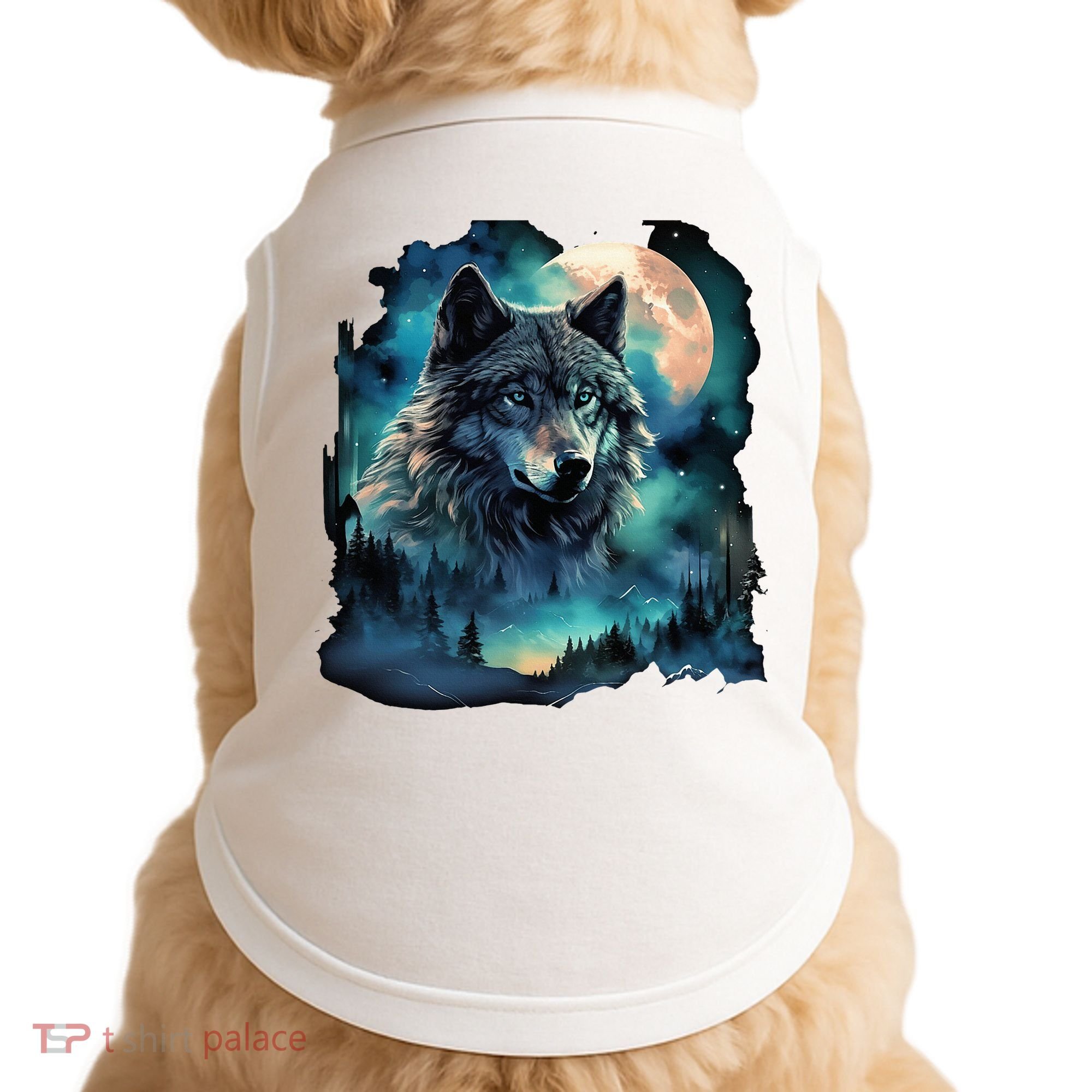 Grey Wolf Hunting Grounds Icy Moon Forest Galaxy Doggie Tank