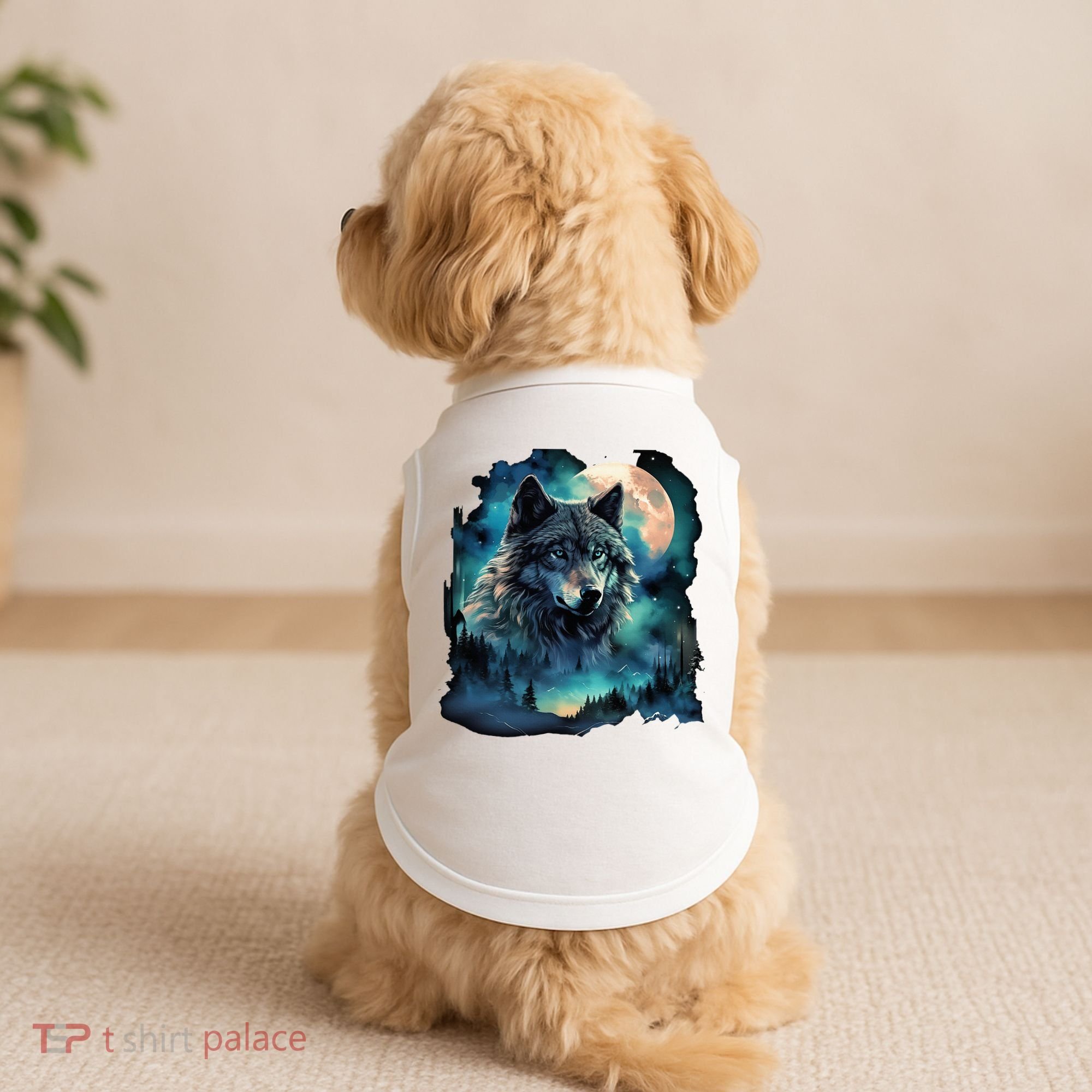 Grey Wolf Hunting Grounds Icy Moon Forest Galaxy Doggie Tank