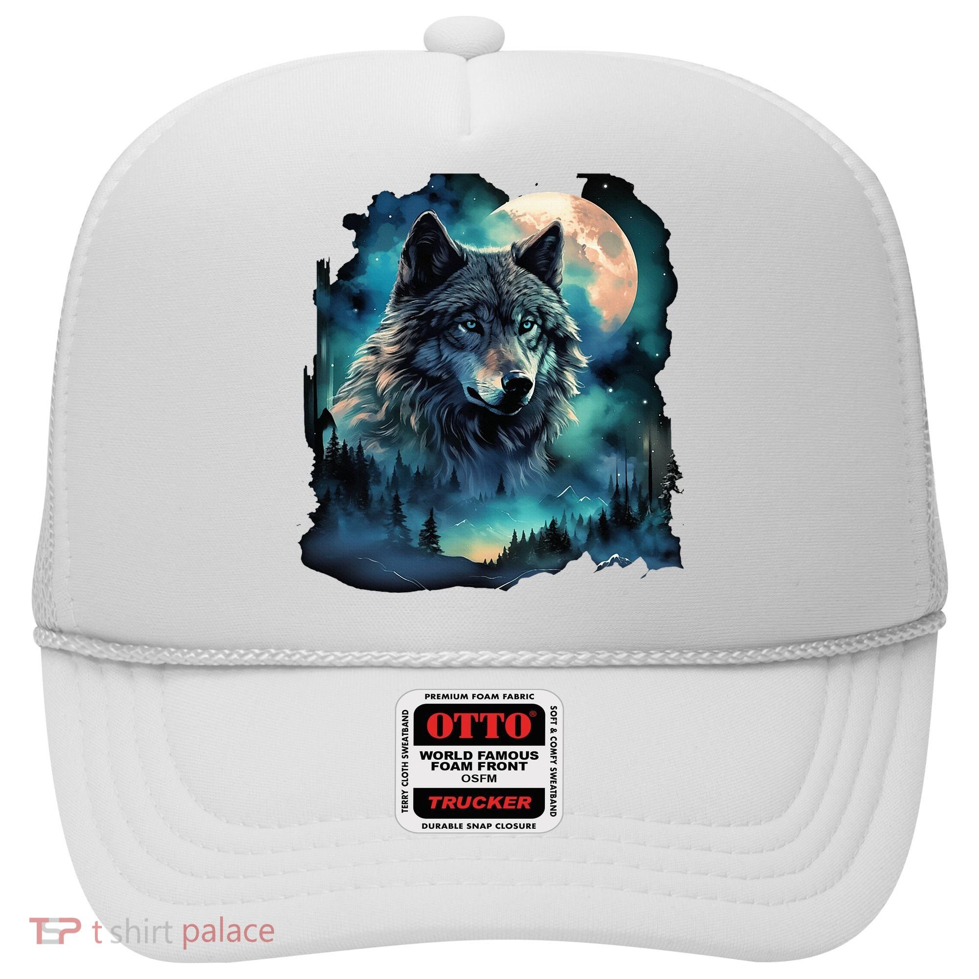 Grey Wolf Hunting Grounds Icy Moon Forest Galaxy Hat