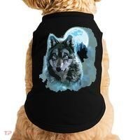 Grey Wolf Hunting Ground, Icy Moon, Forest, Galaxy Doggie Tank thumb 0