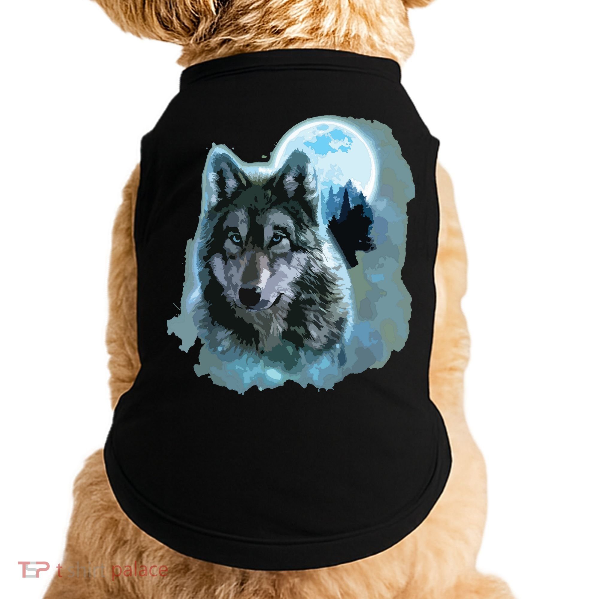Grey Wolf Hunting Ground, Icy Moon, Forest, Galaxy Doggie Tank