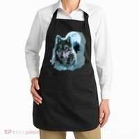 Grey Wolf Hunting Ground, Icy Moon, Forest, Galaxy Apron thumb 2