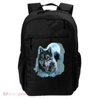 Grey Wolf Hunting Ground, Icy Moon, Forest, Galaxy Backpack thumb 0