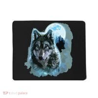 Grey Wolf Hunting Ground, Icy Moon, Forest, Galaxy Mousepad thumb 0