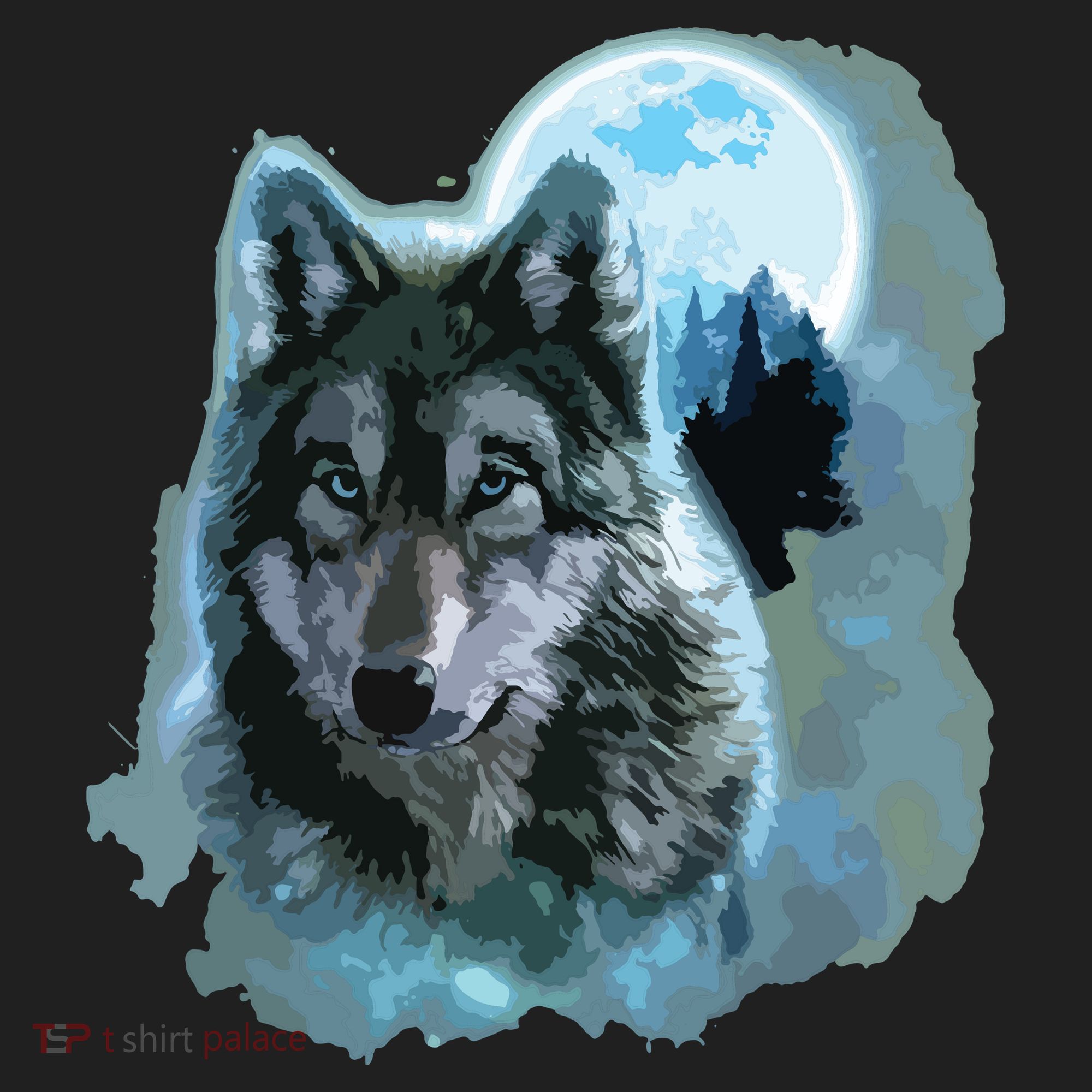 Grey Wolf Hunting Ground, Icy Moon, Forest, Galaxy Hat
