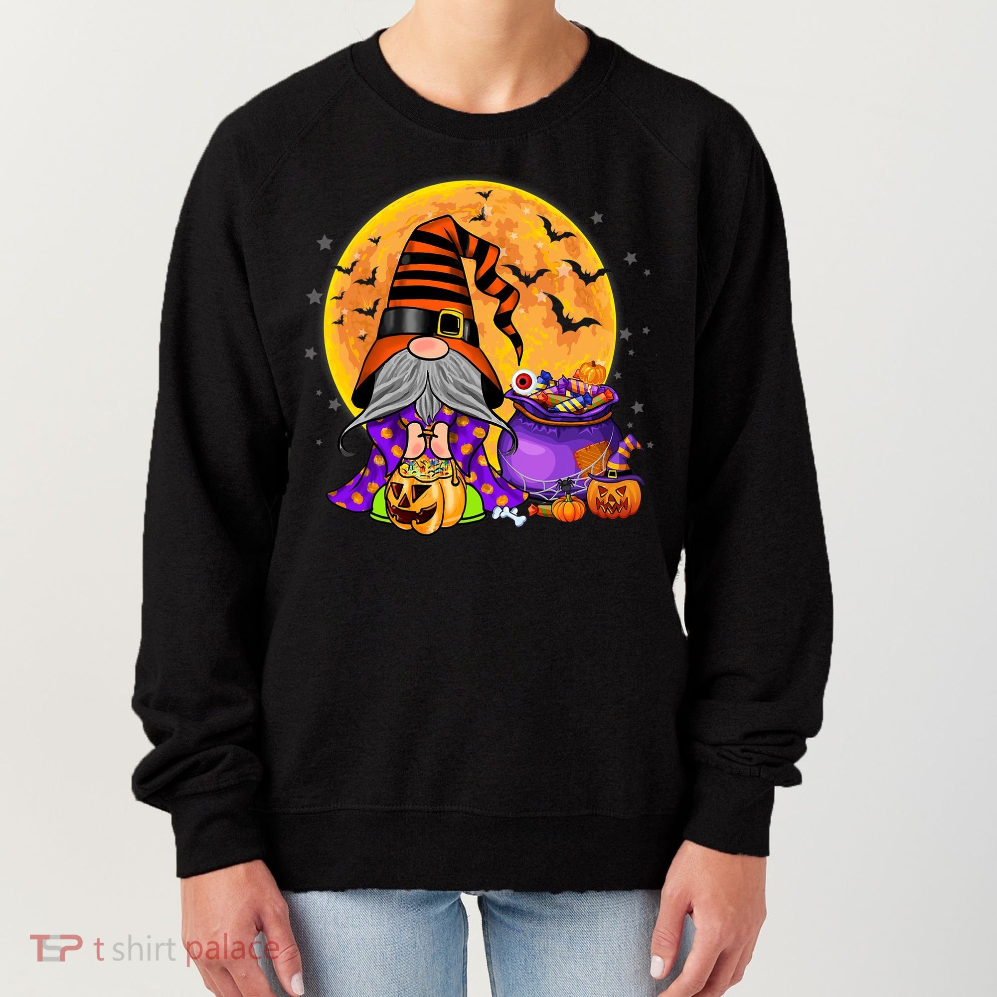 Gnome Witch Halloween Costume Pumpkin Autumn Fall Holiday Women's Sweatshirt
