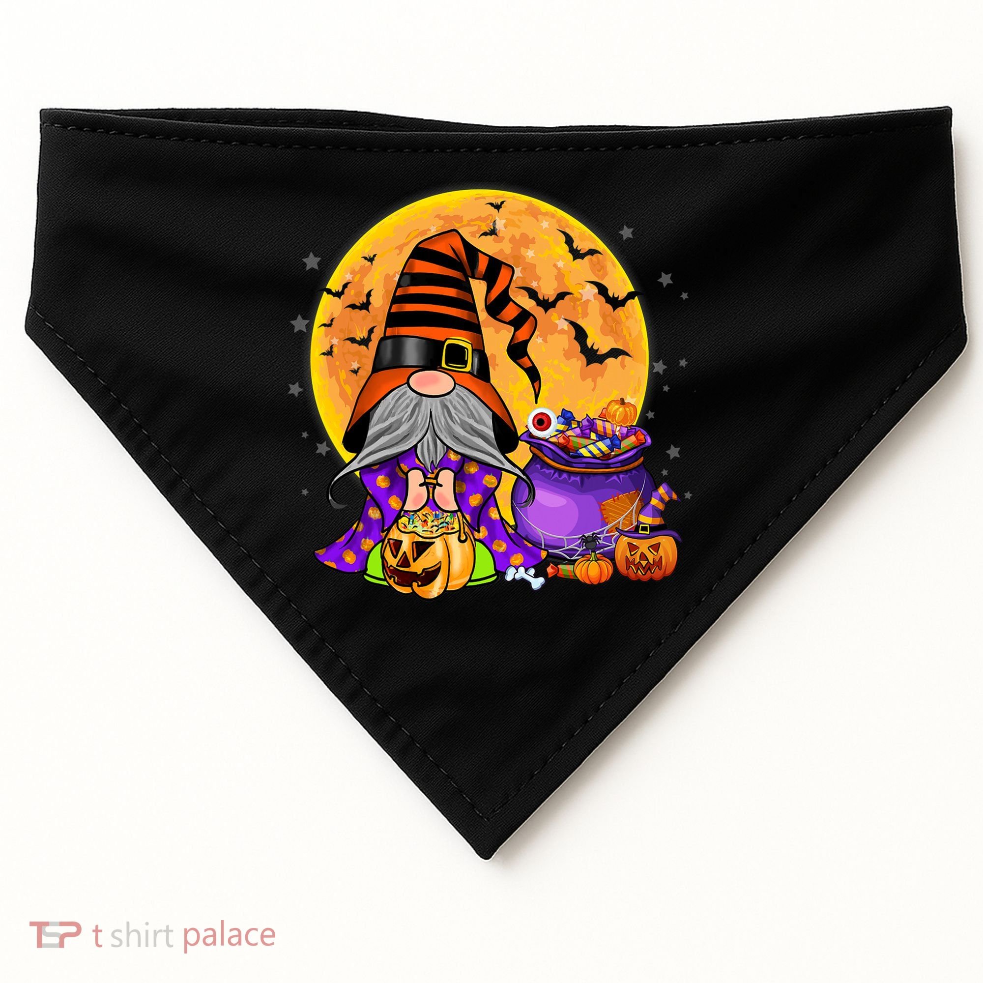 Gnome Witch Halloween Costume Pumpkin Autumn Fall Holiday USA-Made Doggie Bandana