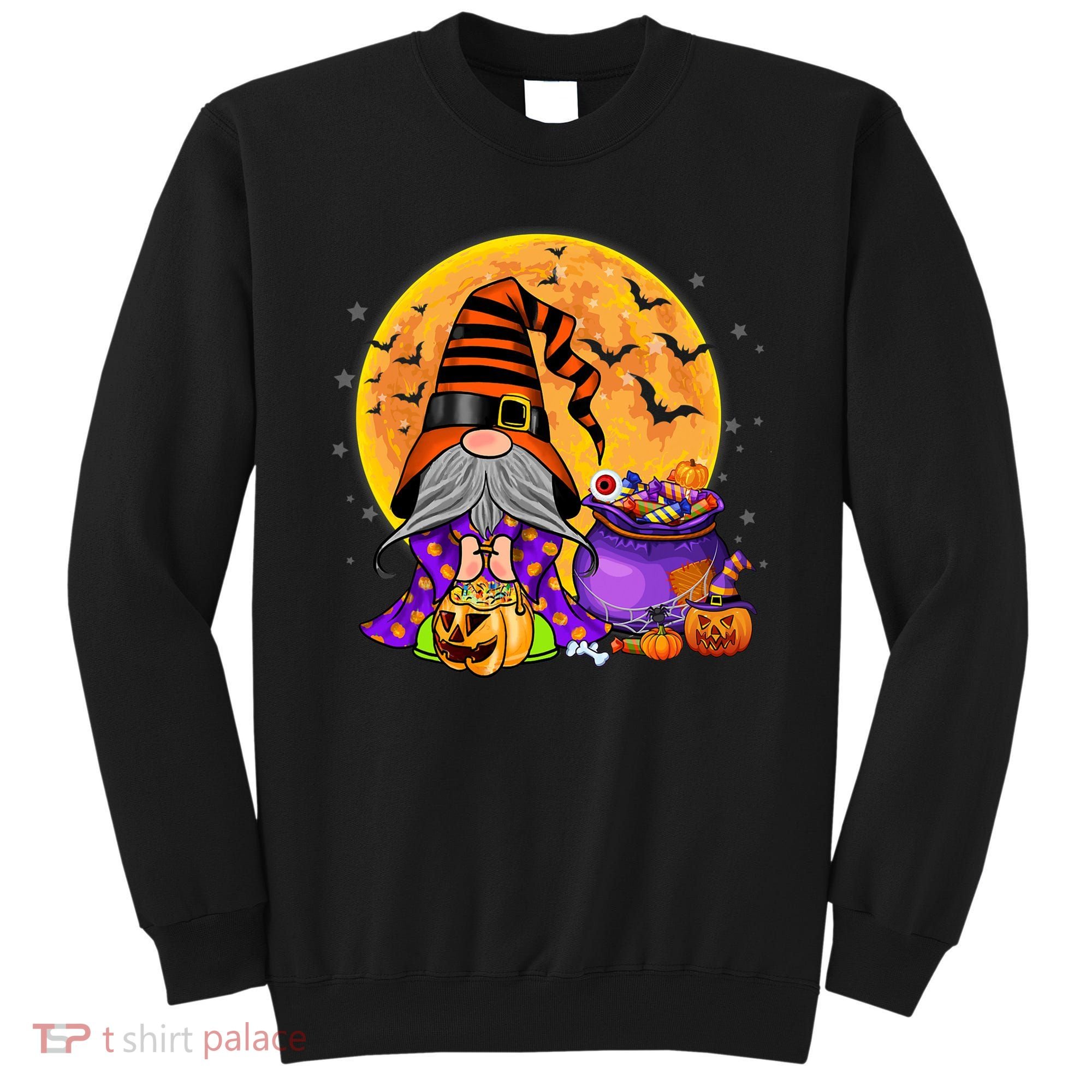 Gnome Witch Halloween Costume Pumpkin Autumn Fall Holiday Sweatshirt