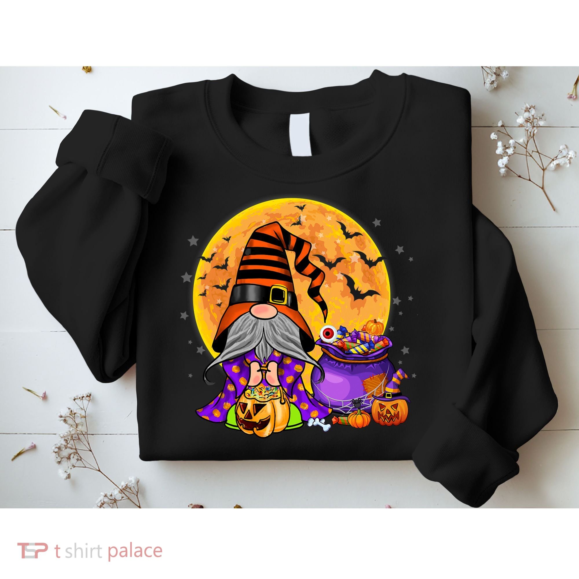 Gnome Witch Halloween Costume Pumpkin Autumn Fall Holiday Sweatshirt