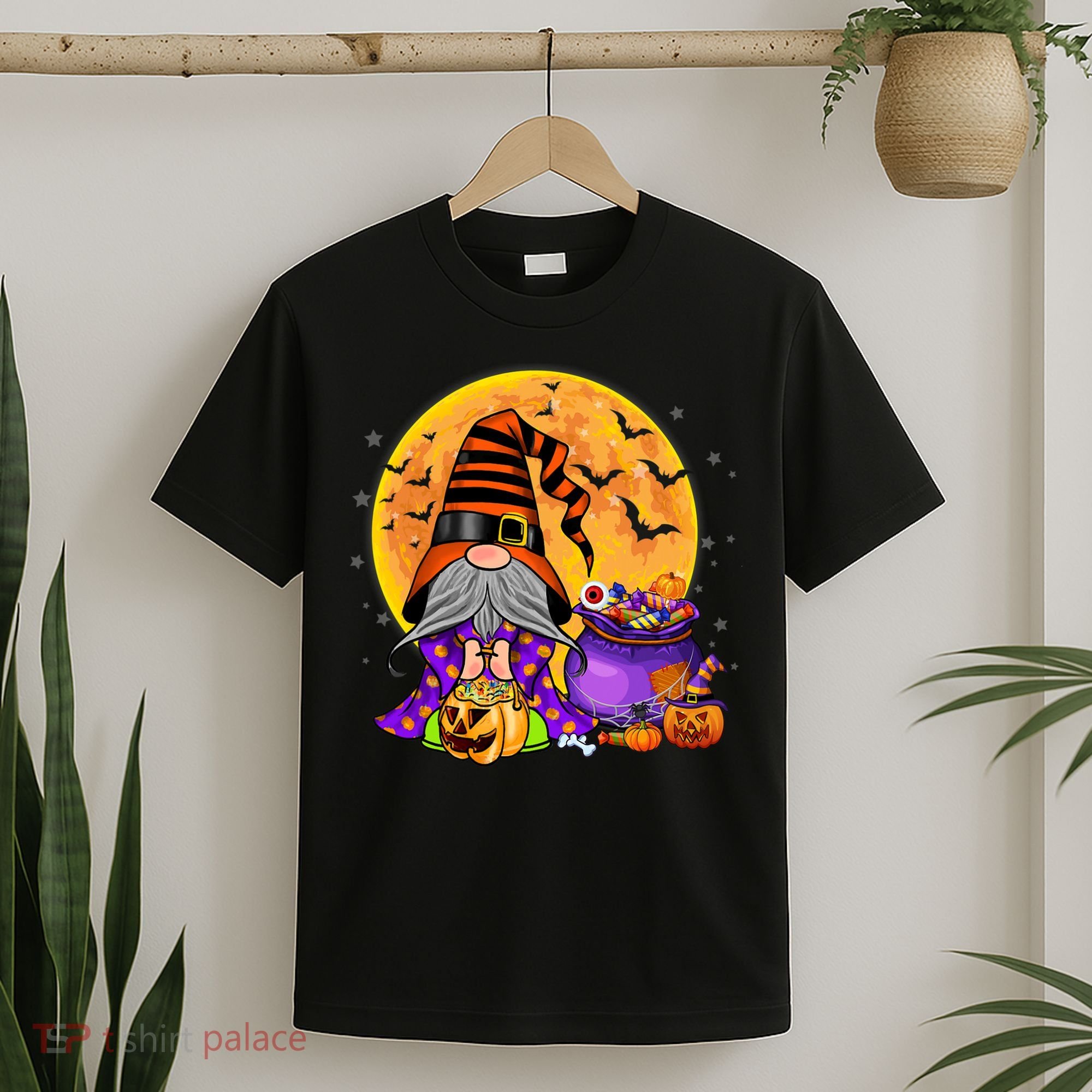 Gnome Witch Halloween Costume Pumpkin Autumn Fall Holiday T-Shirt