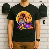 Gnome Witch Halloween Costume Pumpkin Autumn Fall Holiday T-Shirt thumb 6