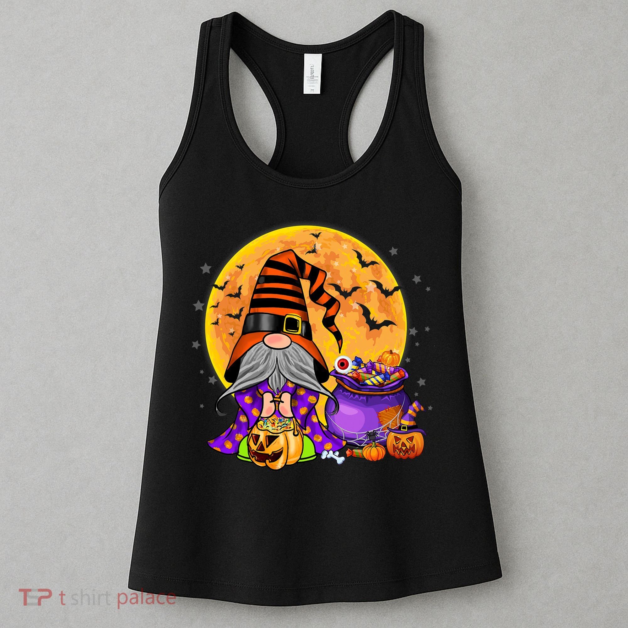Gnome Witch Halloween Costume Pumpkin Autumn Fall Holiday Women's Tank Top