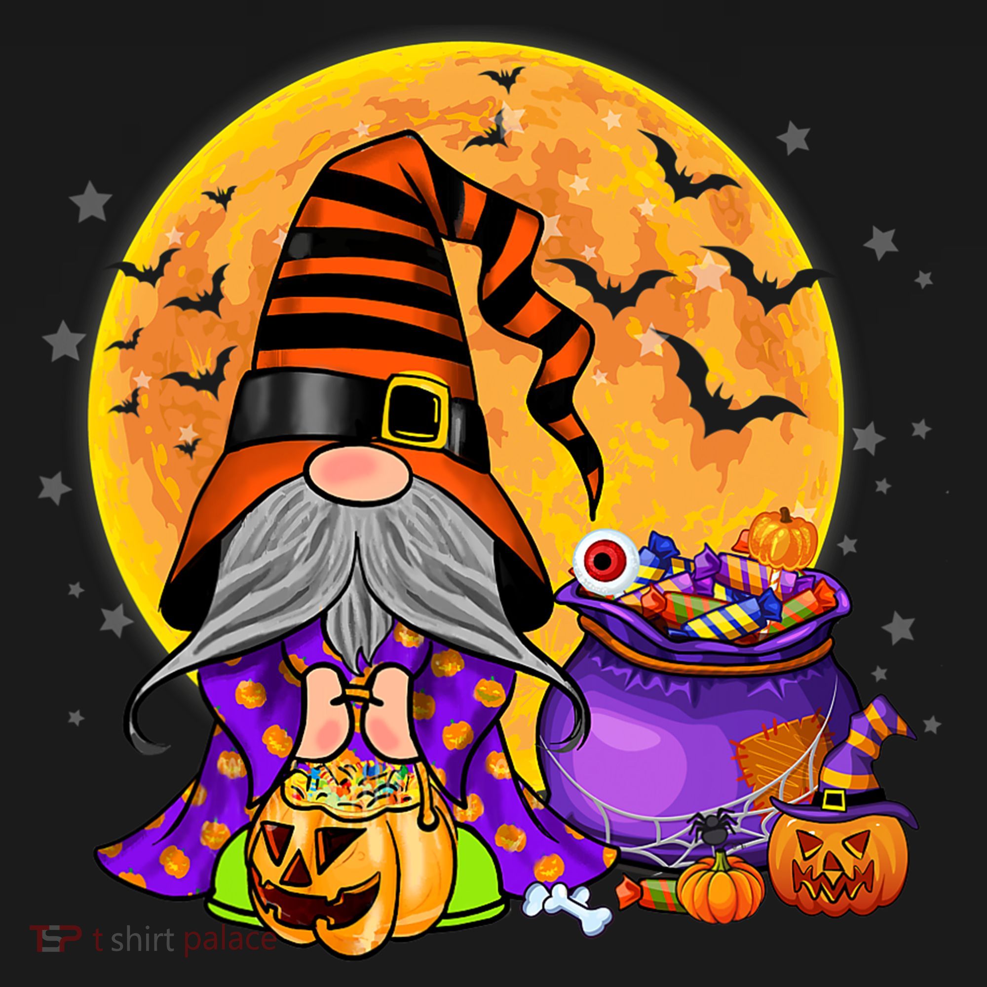 Gnome Witch Halloween Costume Pumpkin Autumn Fall Holiday Women's Tank Top