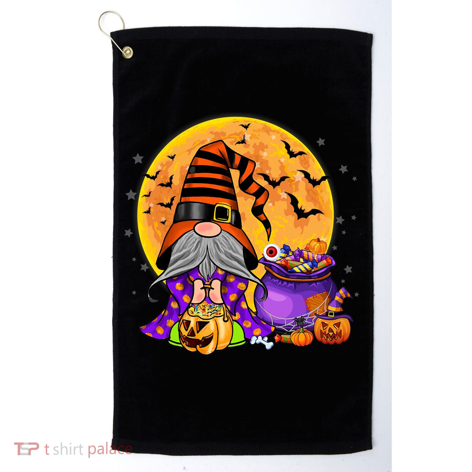 Gnome Witch Halloween Costume Pumpkin Autumn Fall Holiday Golf Towel