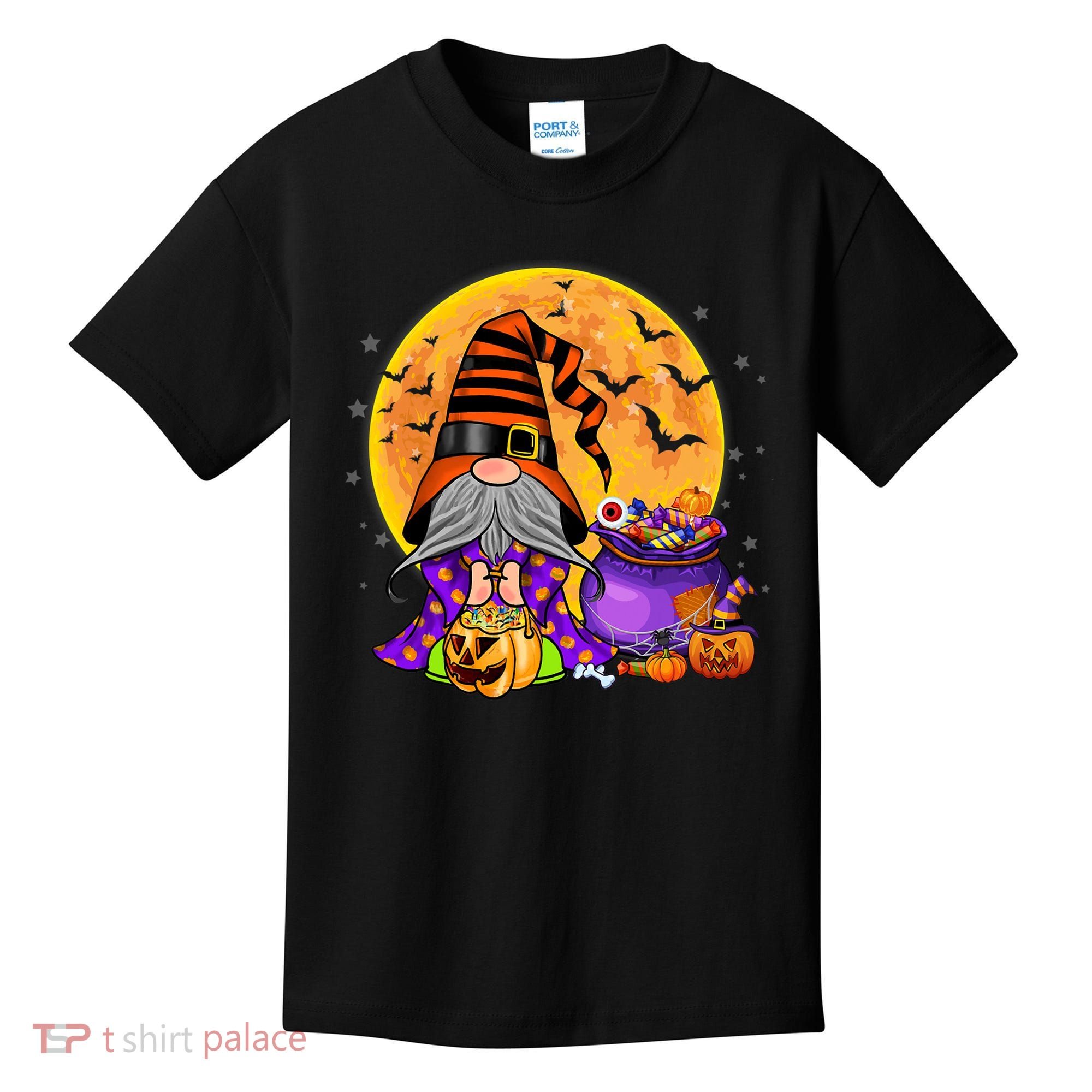 Gnome Witch Halloween Costume Pumpkin Autumn Fall Holiday Kids T-Shirt