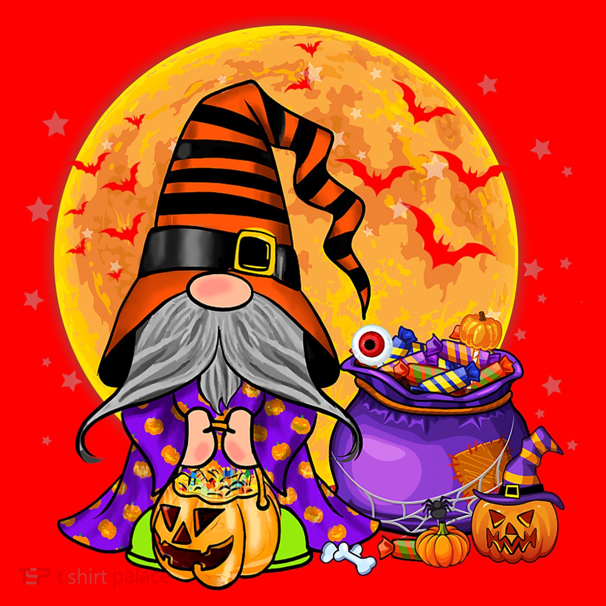 Gnome Witch Halloween Costume Pumpkin Autumn Fall Holiday Santa Hat