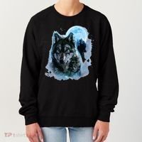 Grey Wolf Hunting Ground Icy Moon Forest Galaxy Women's Sweatshirt thumb 0