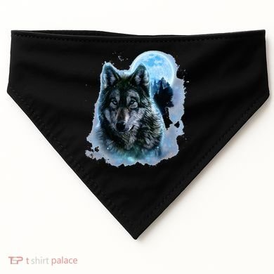 Grey Wolf Hunting Ground Icy Moon Forest Galaxy USA-Made Doggie Bandana